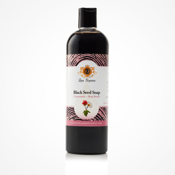 Gye Nyame Black Seed Liquid Soap Chamomile Rose Petals (Nigella Sativa)
